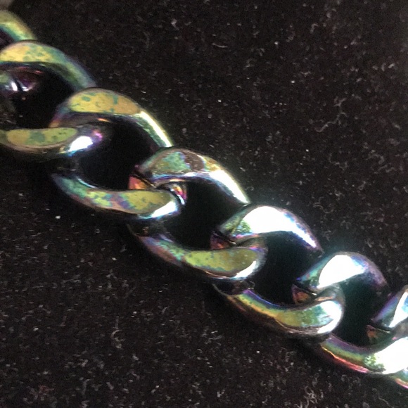 Black with (Iridescent) Colors Choker Necklace - Picture 2 of 4